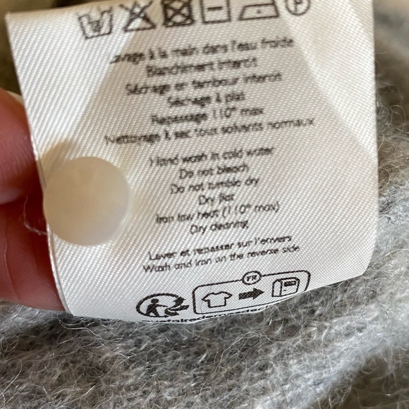 Sezane Gaspard Cardigan Super soft Mohair and Baby Alpaca Blend Lt Grey Size S - Picture 8 of 15